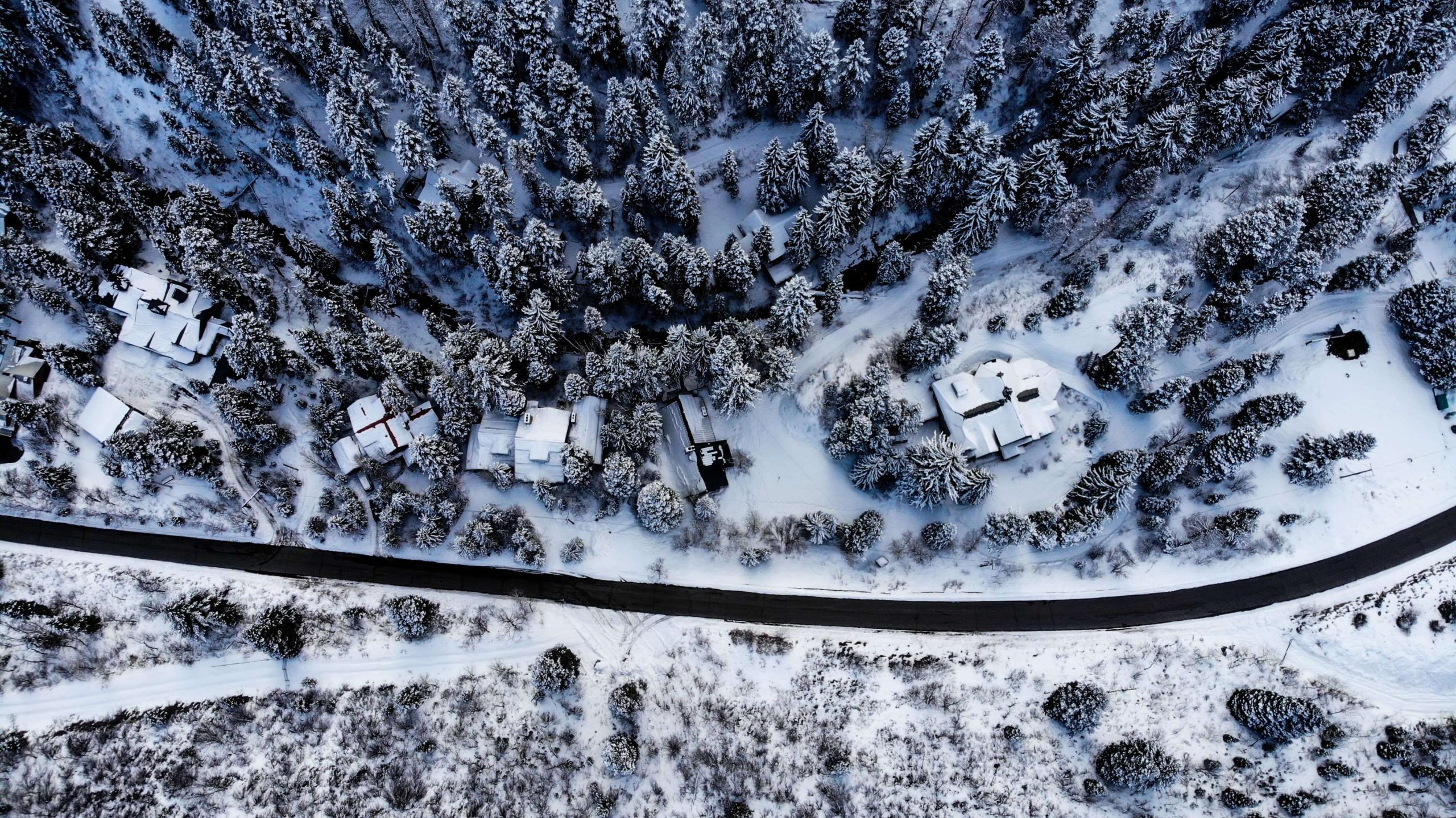 Drone Photography of Snowy Mountain